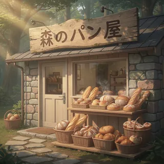 森のパン屋の看板